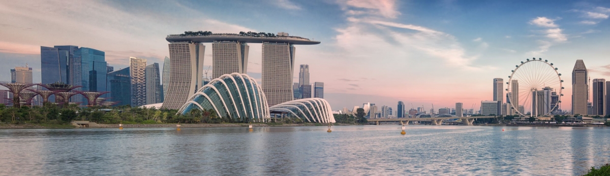 Skyline Panorama Marina Bay Singapore (anekoho / stock.adobe.com)  lizenziertes Stockfoto 
License Information available under 'Proof of Image Sources'